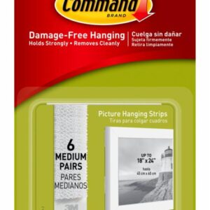 Command™ Medium Picture Hanging Strips 17204ES, 6 Pairs Picture hanging strips